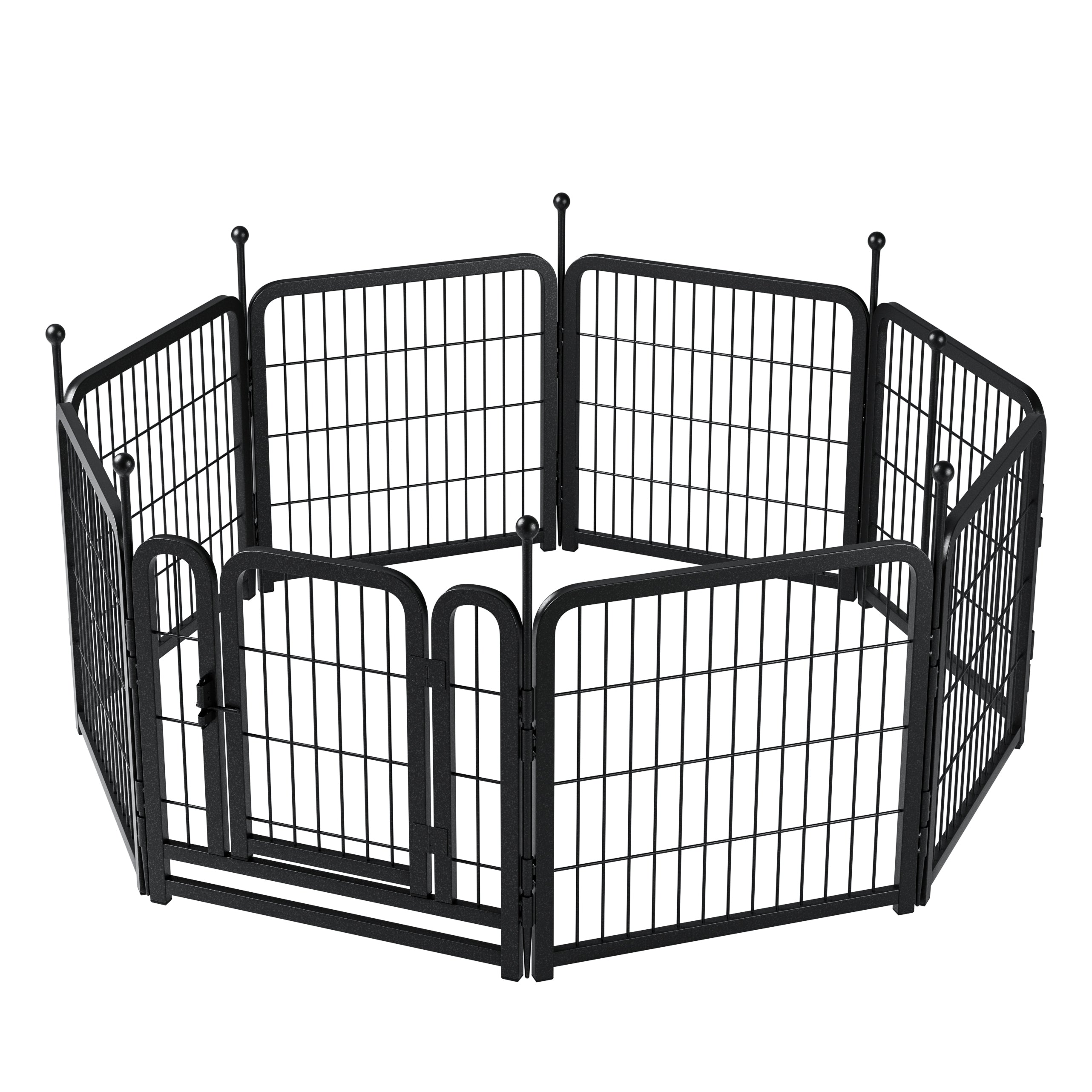 Heavy-Duty 24" Dog Playpen, Foldable 8-Panel Pet Exercise Fence for Indoor & Outdoor patio furniture