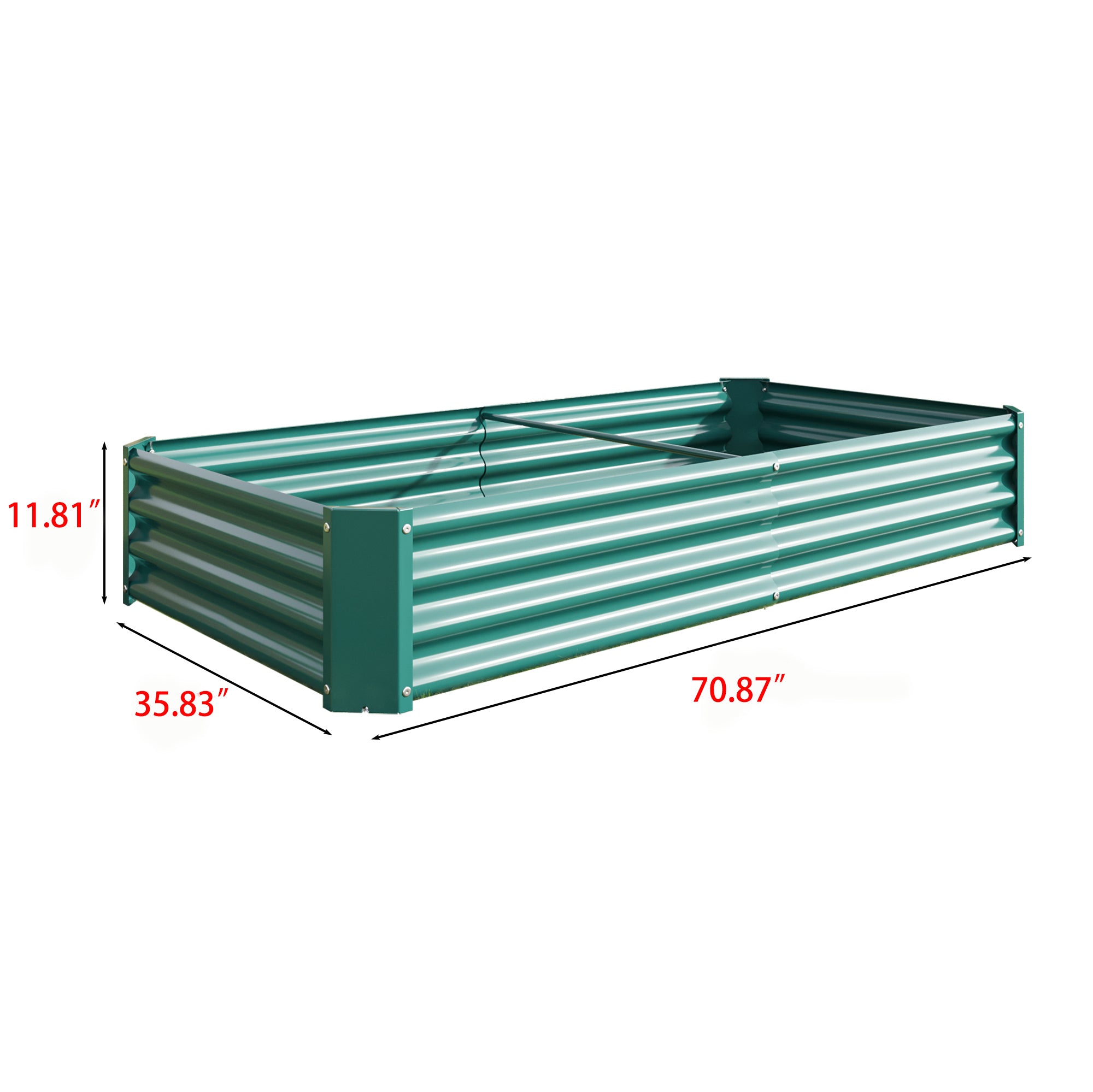 Raised Garden Bed Outdoor, 6×3×1ft , Metal Raised  Rectangle Planter Beds for Plants, Vegetables, and Flowers - Green