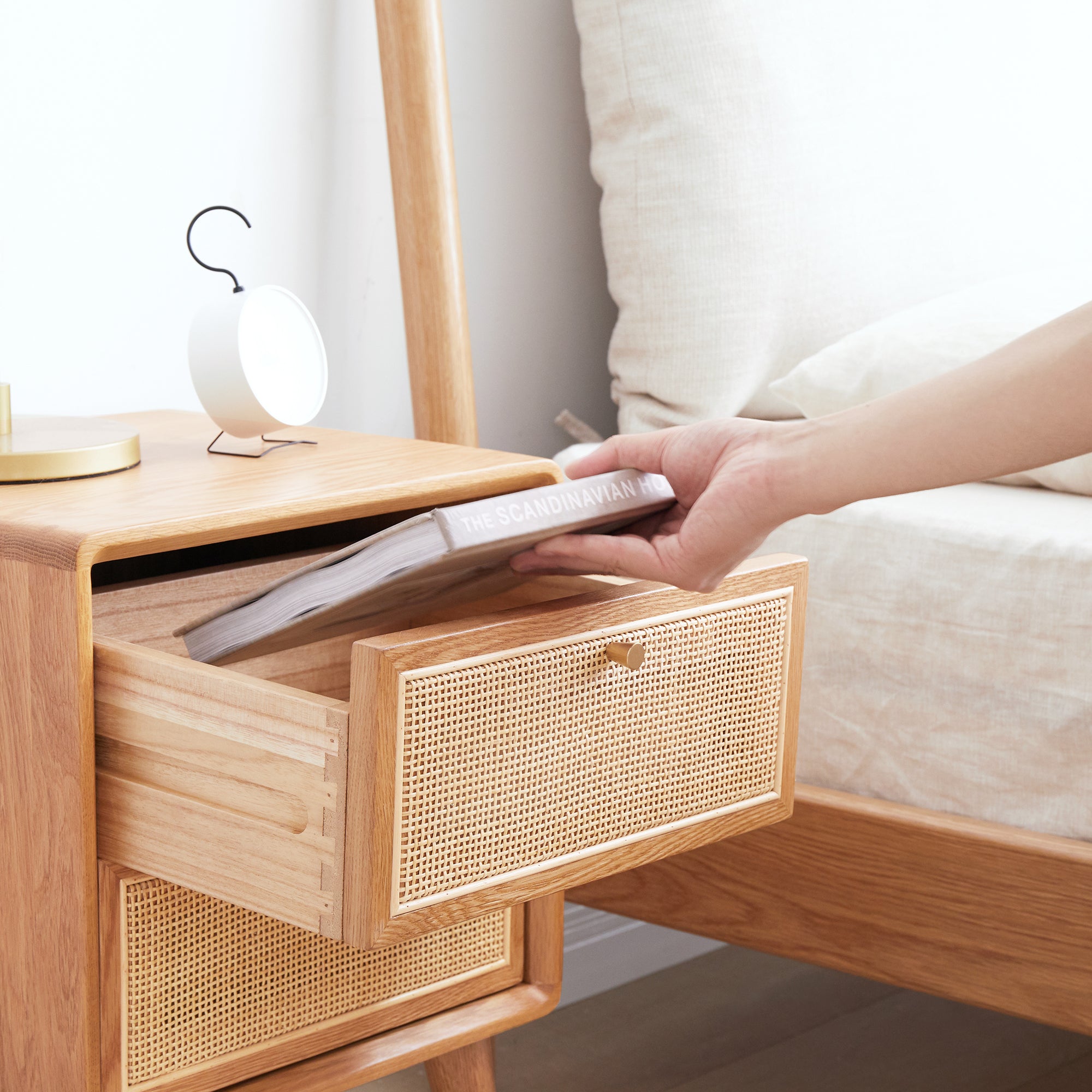 15.75" Solid Wood Nightstand with 2 Drawers for Storage - Perfect Design for Living Room or Bedroom