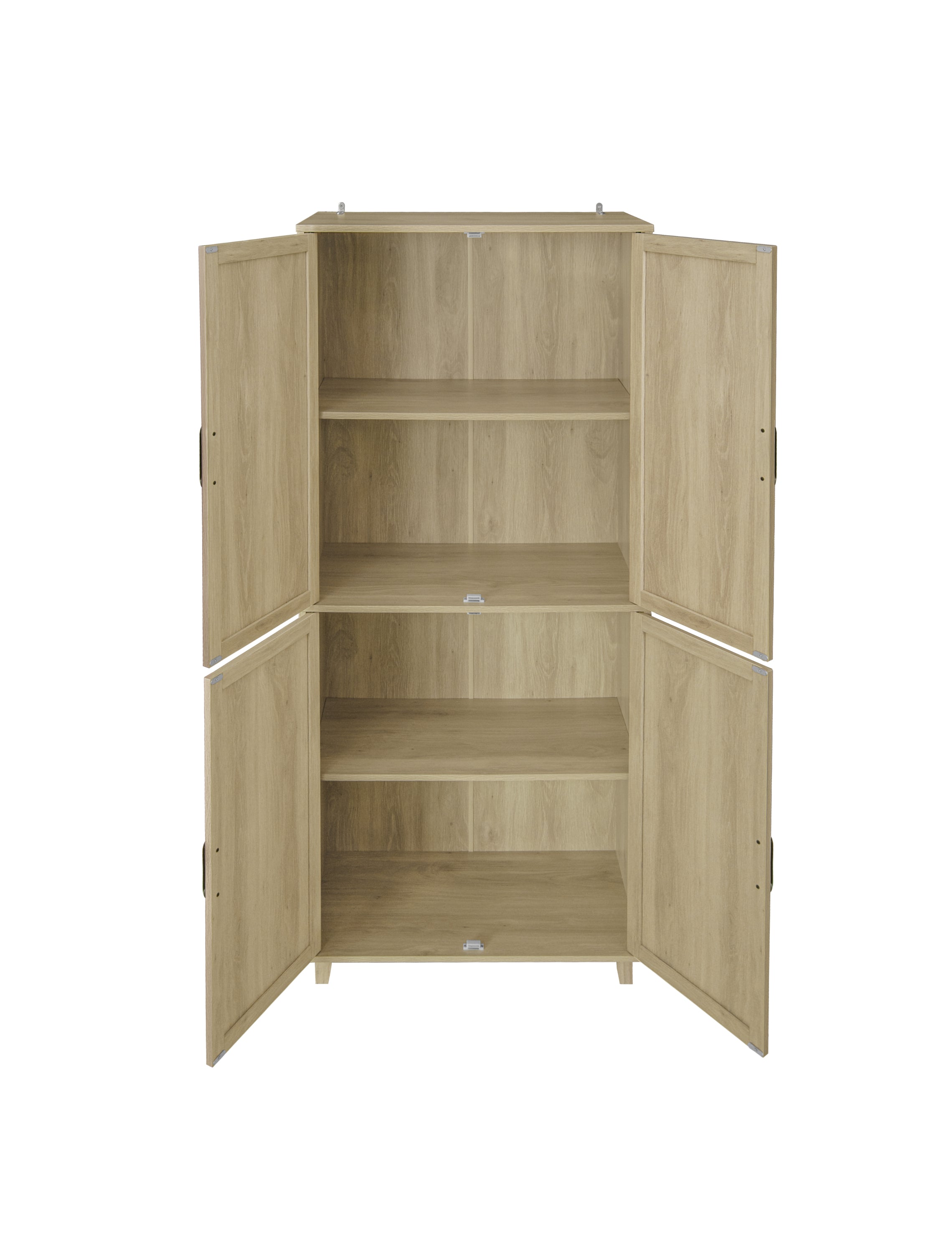 4 Door Cabinet, with 4 Adjustable Inner Shelves, Storage Cabinet