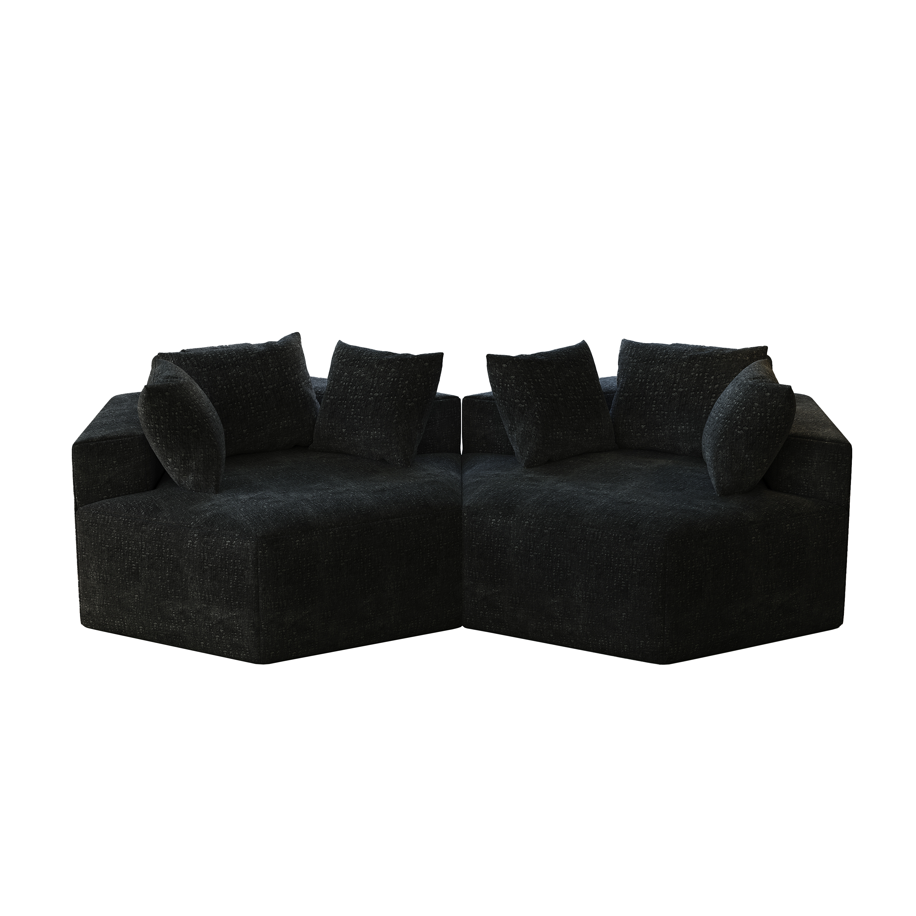 54''L Chenille Sponge single sofa,No Assembly Required,Fluffy Modern Sleeper Chair for Living room, Bedroom, Lounge and Projection Room