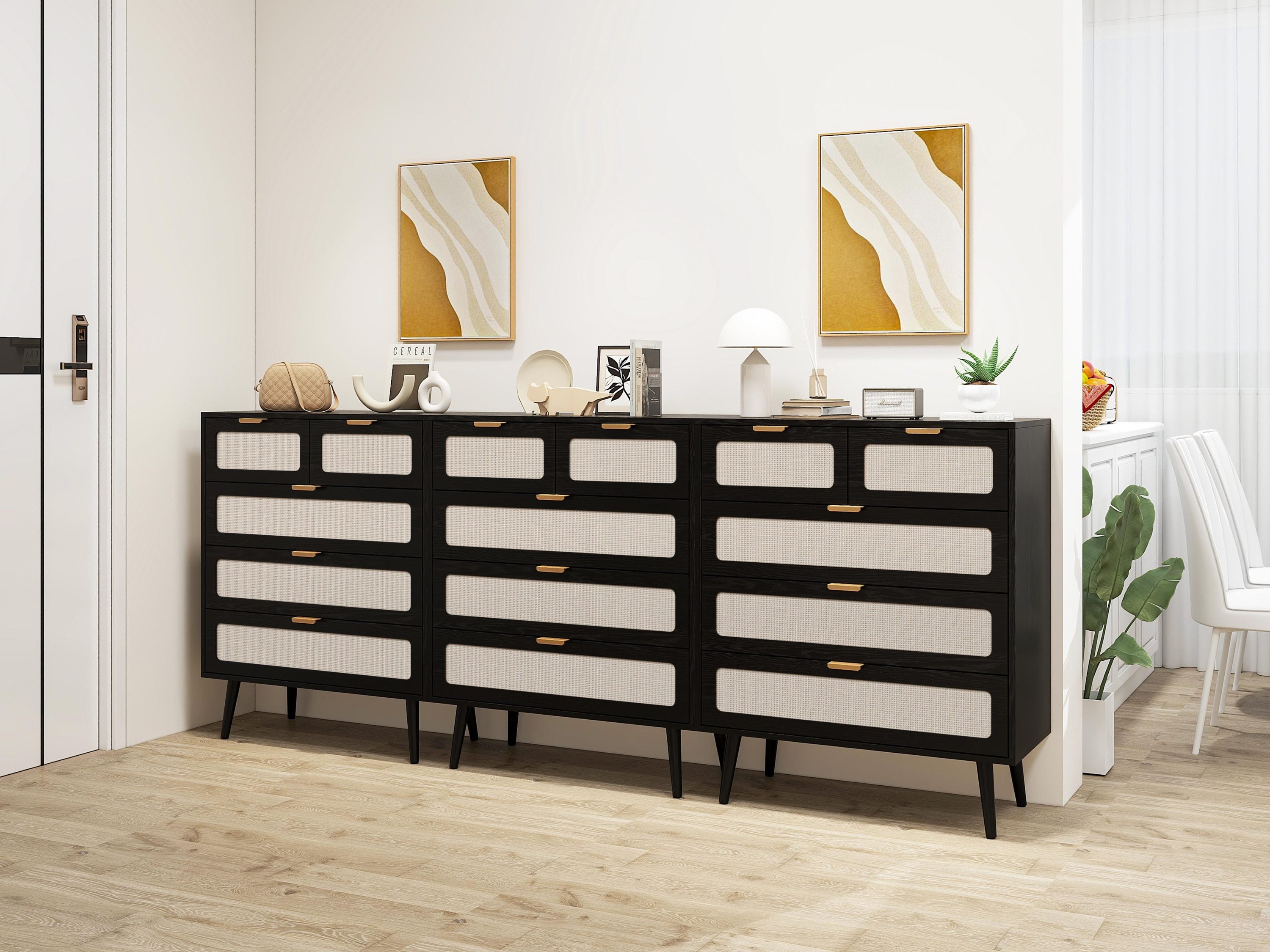 5 Drawer Cabinet, Accent Storage Cabinet, Suitable for Living Room, Bedroom, Dining Room, Study