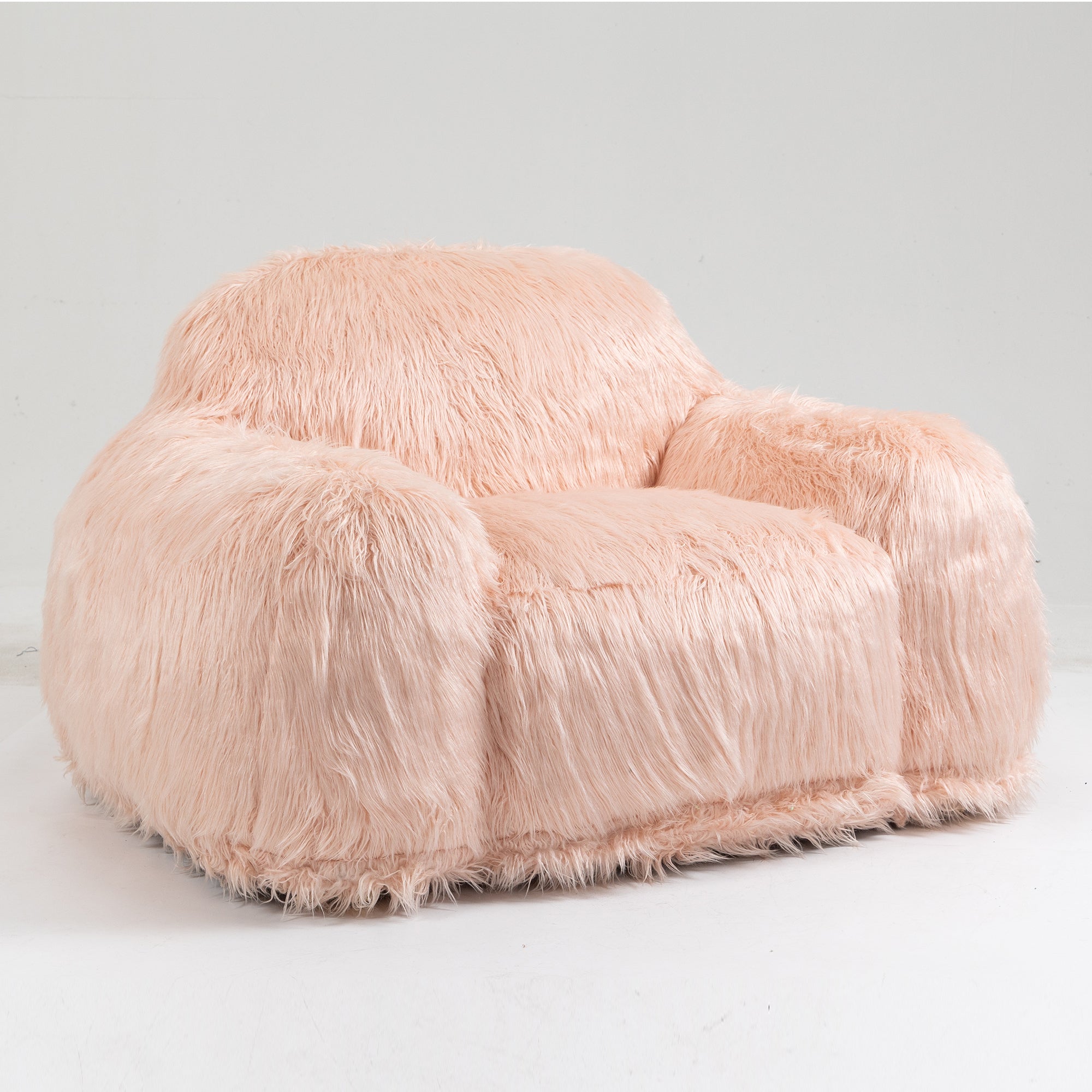 Bean bag chair lazy long hair sofa bean bag chair adult, teen high density foam filled modern focus chair comfortable living room, bedroom chair