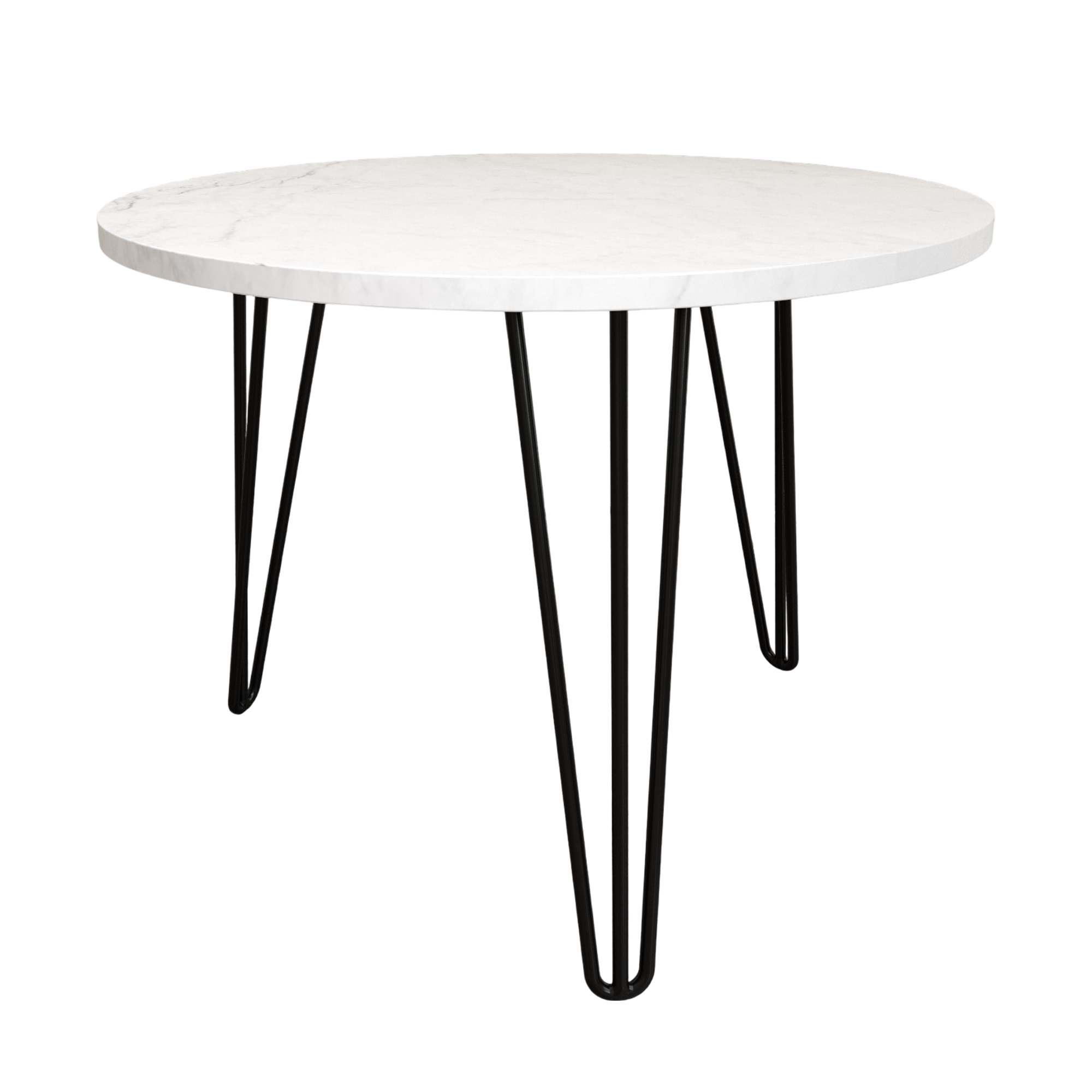 27.56'' Round Nesting Coffee Table Set of 2,  Circular Nesting End Table Set, Round Marble Tabletop, and Sturdy Metal Base for Living Room, bedroom, White