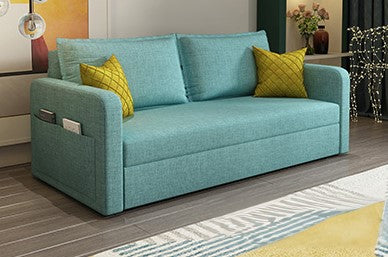 Modern Solid Wood Sofa in Dark Gray, Pink, Blue, and Light Khaki with Cotton-Linen Upholstery hyt-1239