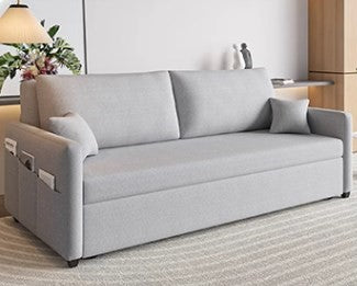 Modern Cotton-Linen Sofa - Khaki, Light Gray, Dark Blue, Brown and BlueGray Options - Stylish Wooden Frame fsx-1002