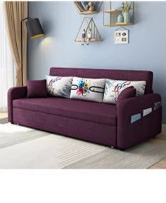 Stylish Cotton-Linen Sofa with Solid Wood Frame - Available in Orange, Dark Gray, Blue, Khaki, and Light Brown fsx-1004