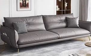 Luxurious Faux Leather Sofa in Multi-Color with Soft Cotton Cushions & Pine Wood Frame for Living Room hzh-1358