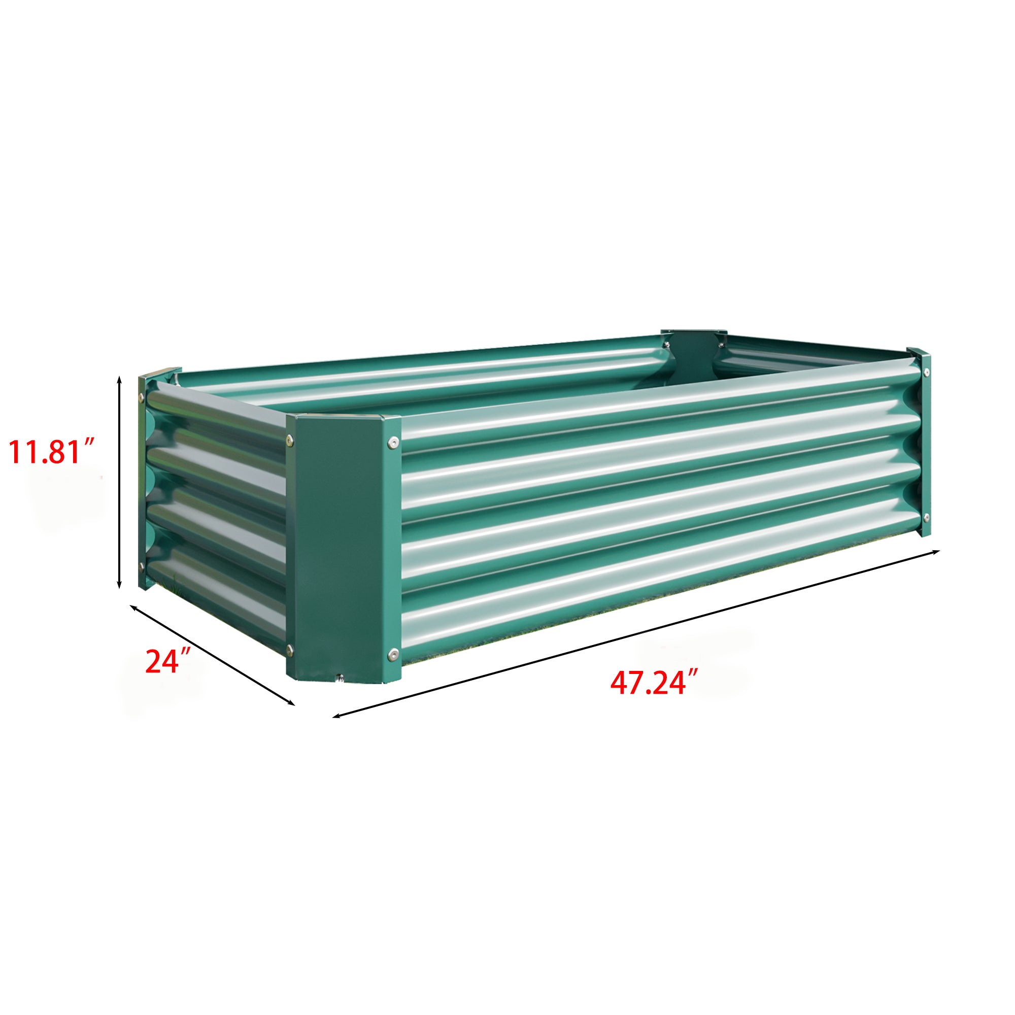 Metal Raised Garden Bed, Rectangle Raised Planter 4×2×1ft  for Flowers Plants, Vegetables Herb Veezyo Green