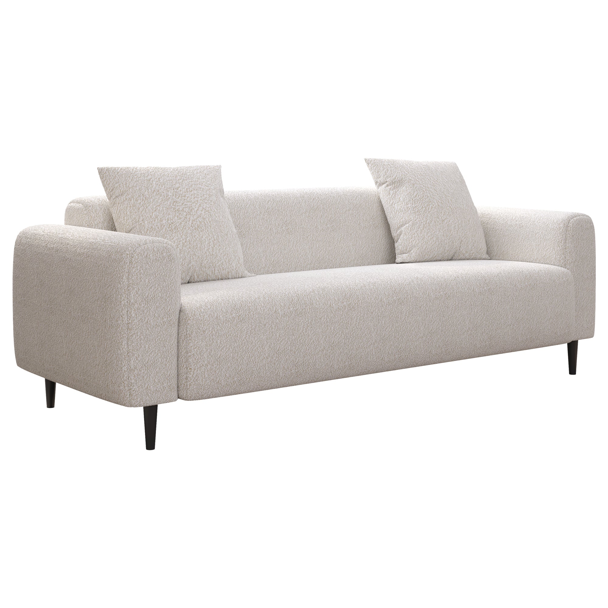 77.2″ Large size two Seat Sofa,Modern Upholstered,White mohair Granular velvet