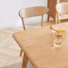 19.69" Oak Dining Chair with Solid Construction, Simple and Natural Design