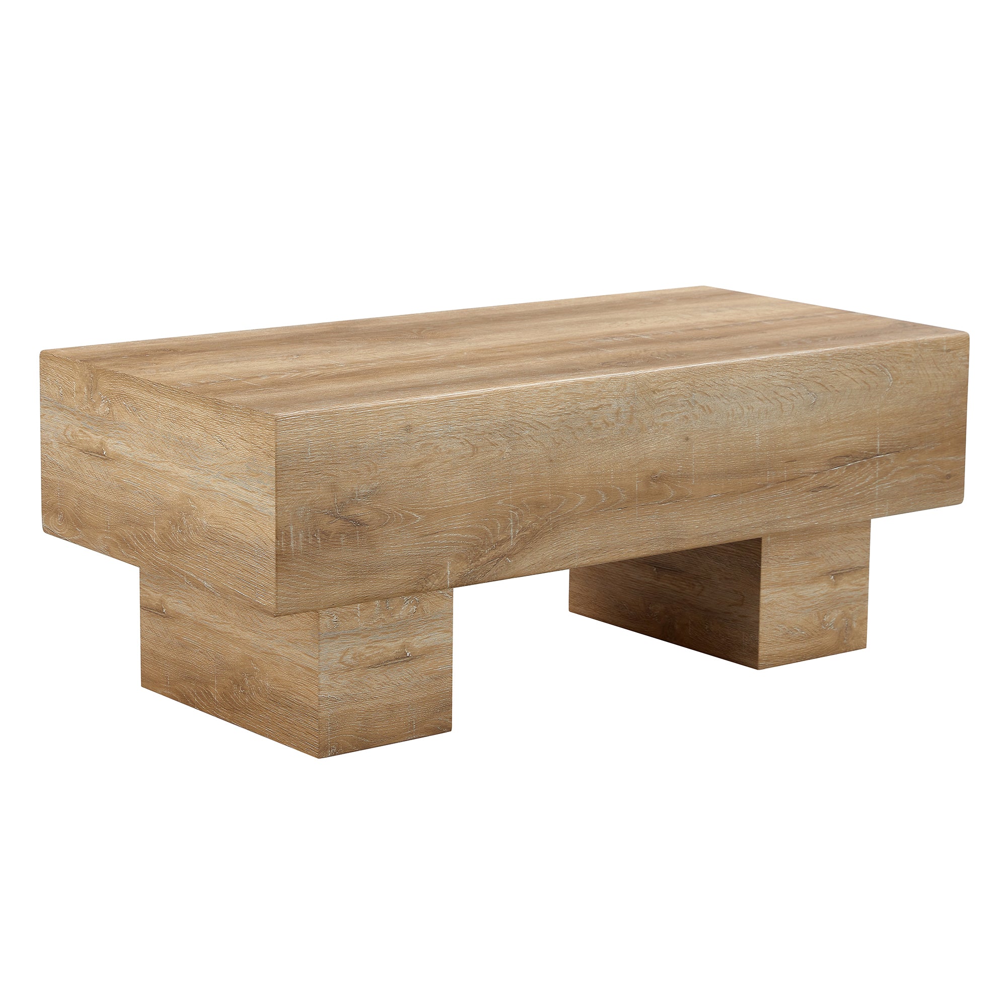 43.3" Rectangular Natural MDF Coffee Table - Practical for Living Rooms