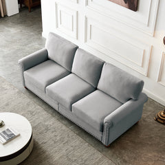 Linen Fabric Upholstery with Storage Sofa (Grey)