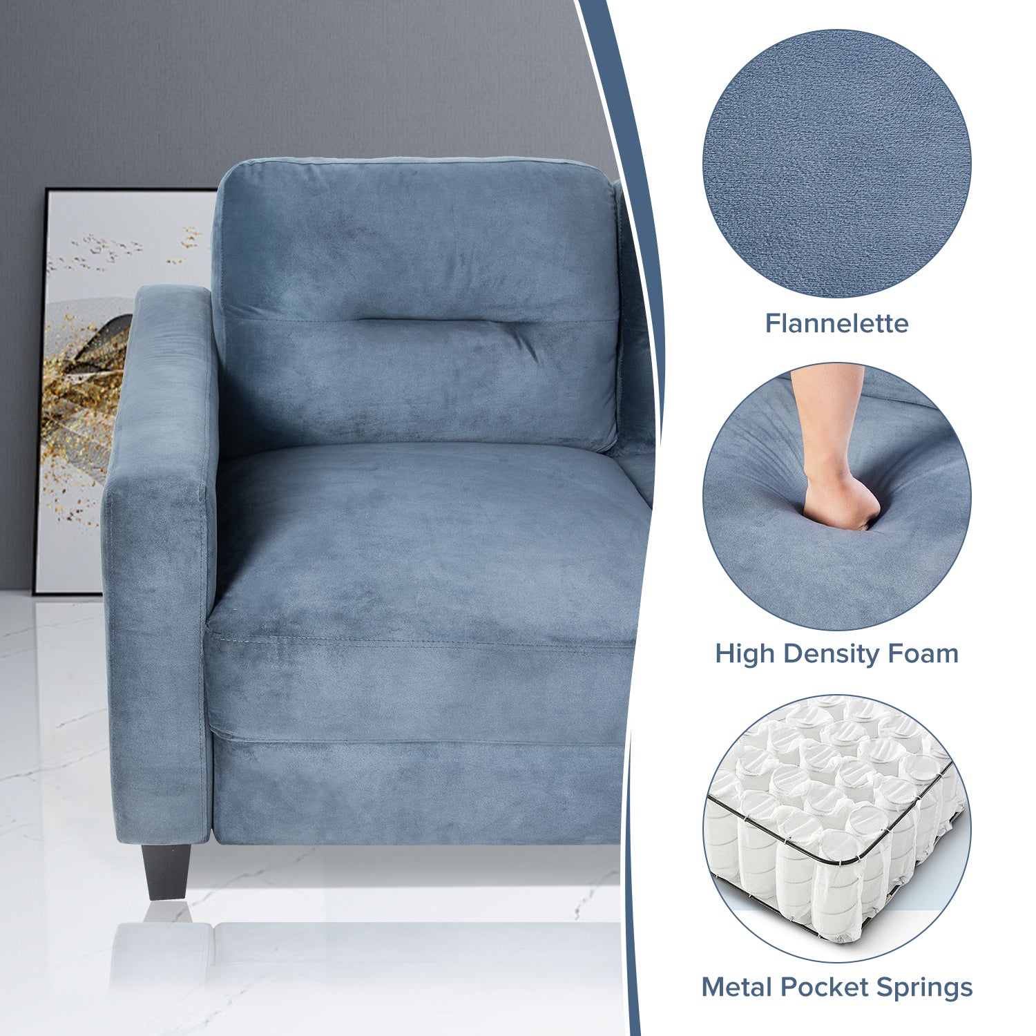Comfy Sectional Sofa for Small Spaces, Home, or Office Use