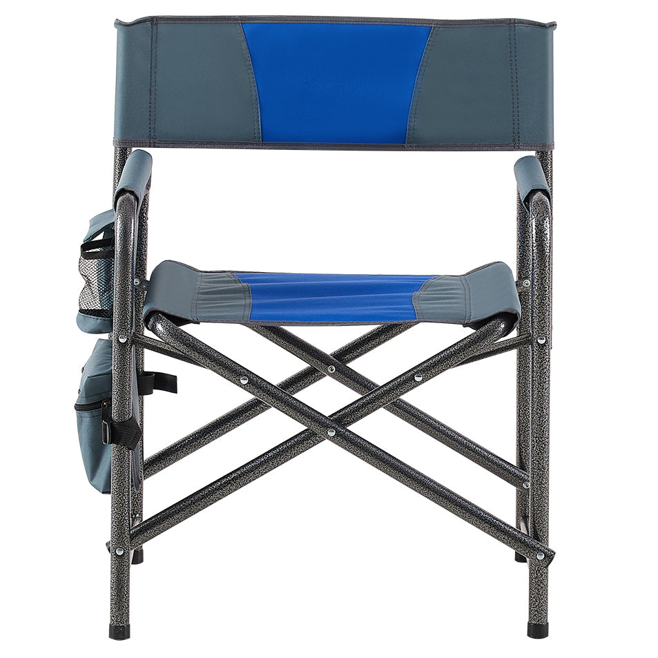 3-Piece Folding Table Chairs Set Patio Garden for Camping, BBQ & Backyard, Black/Blue