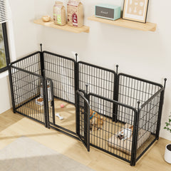 Heavy-Duty 32" Dog Playpen, Foldable 8-Panel Pet Exercise Fence for Indoor & Outdoor