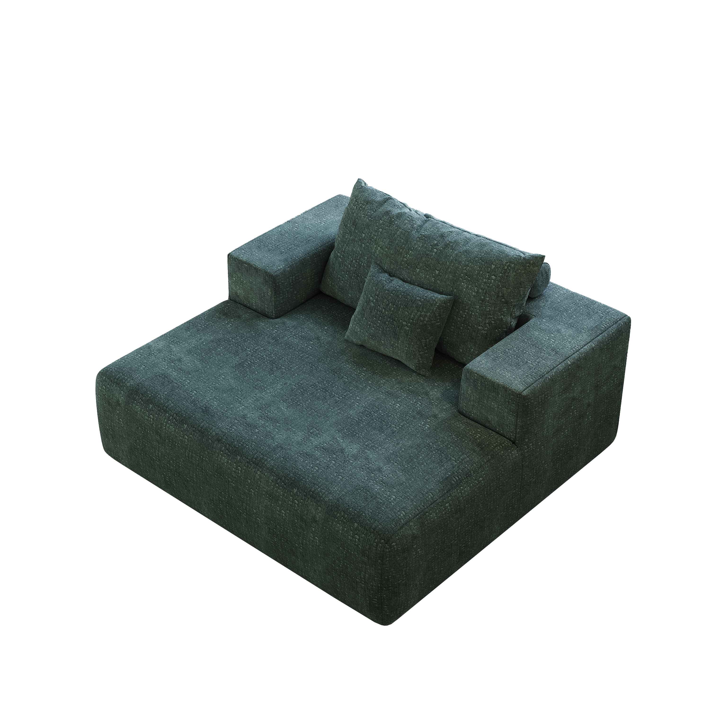 55-inch Chenille Sponge Sofa Lounge Chair,No Assembly Required,Fluffy Modern Sleeper Chair for Indoor Living Room Bedroom