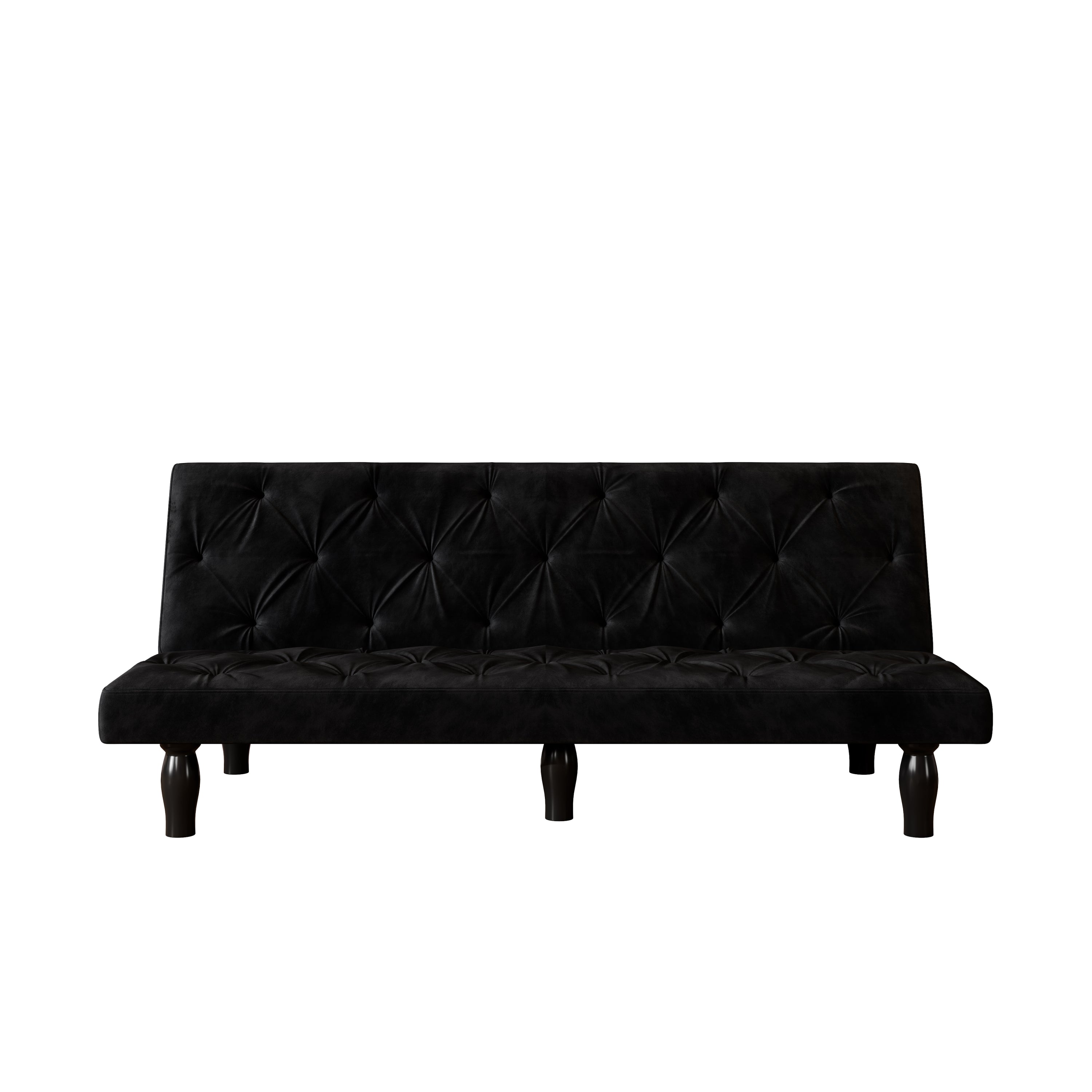 Sofa-to-Bed Evolution: 66" Black Velvet Sofa Bed Transforms Seamlessly, Ideal for Family Living Rooms, Apartments, and Bedrooms