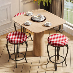 Set of 2 Bar Stools, 25.5" Industrial Counter Chairs with Footrest