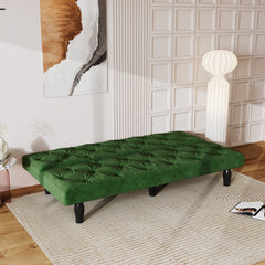 66" Green Velvet Sofa Bed Luxurious Pull-Out Sofa with Sponge Filling - Perfect Design for Living Room