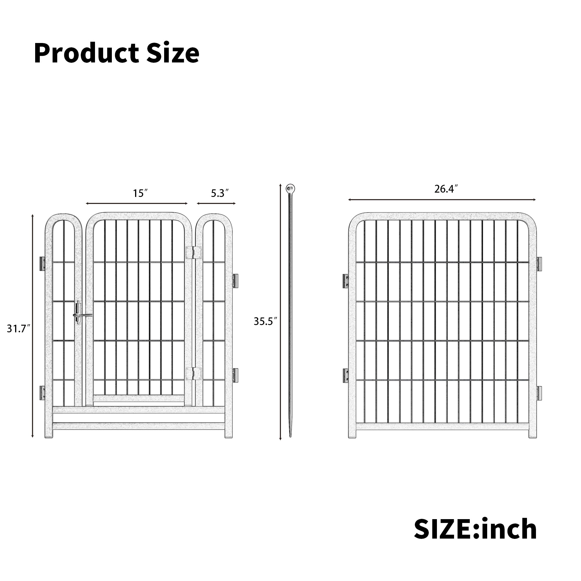 Heavy-Duty 32" Dog Playpen, Foldable 8-Panel Pet Exercise Fence for Indoor & Outdoor