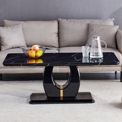 47"Modern Black Multifunctional Coffee Table for Living Rooms