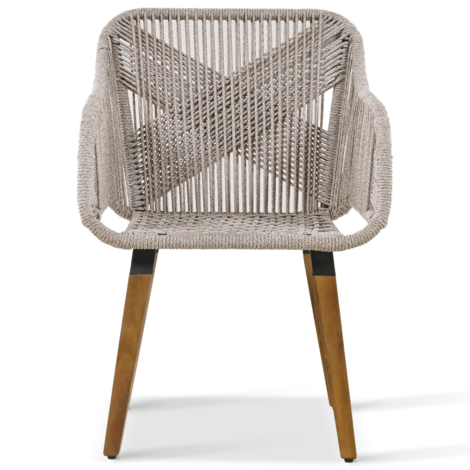 K&K Patio Conversation Set - 5 Pieces Wicker Furniture Chairs Set with a Cool Bar Table - Brown