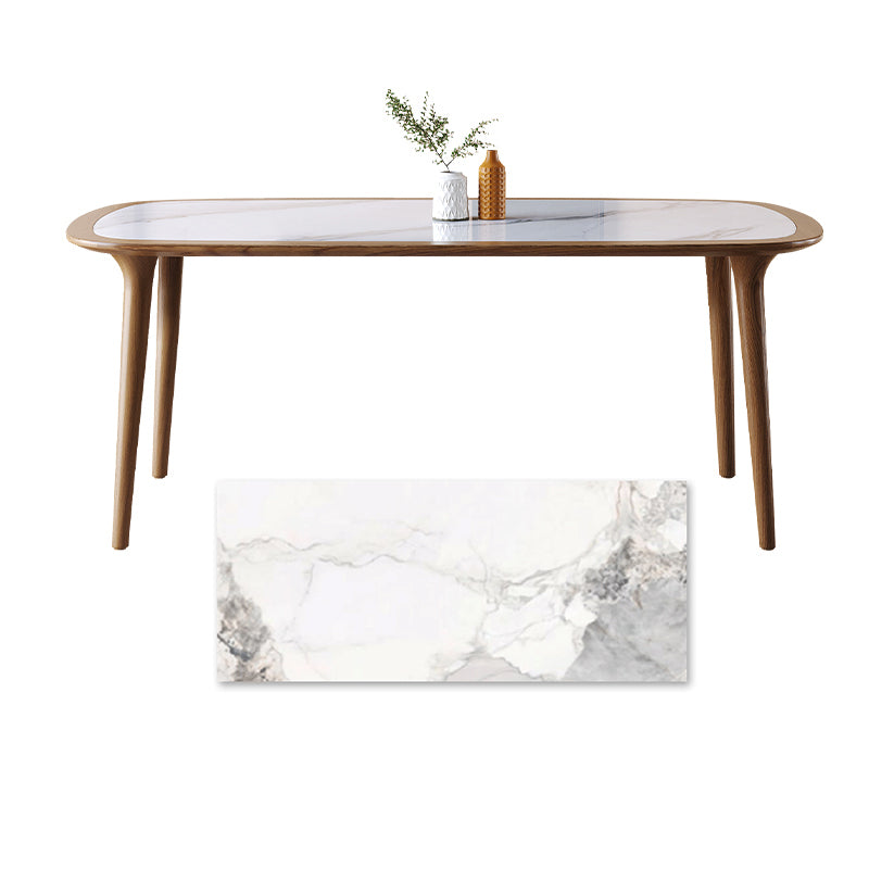 Modern Rectangular Wooden Dining Table –Sintered Stone Top Durable Design for Diningroom fmbs-002