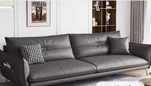 Luxurious Faux Leather Sofa in Multi-Color with Soft Cotton Cushions & Pine Wood Frame for Living Room hzh-1358