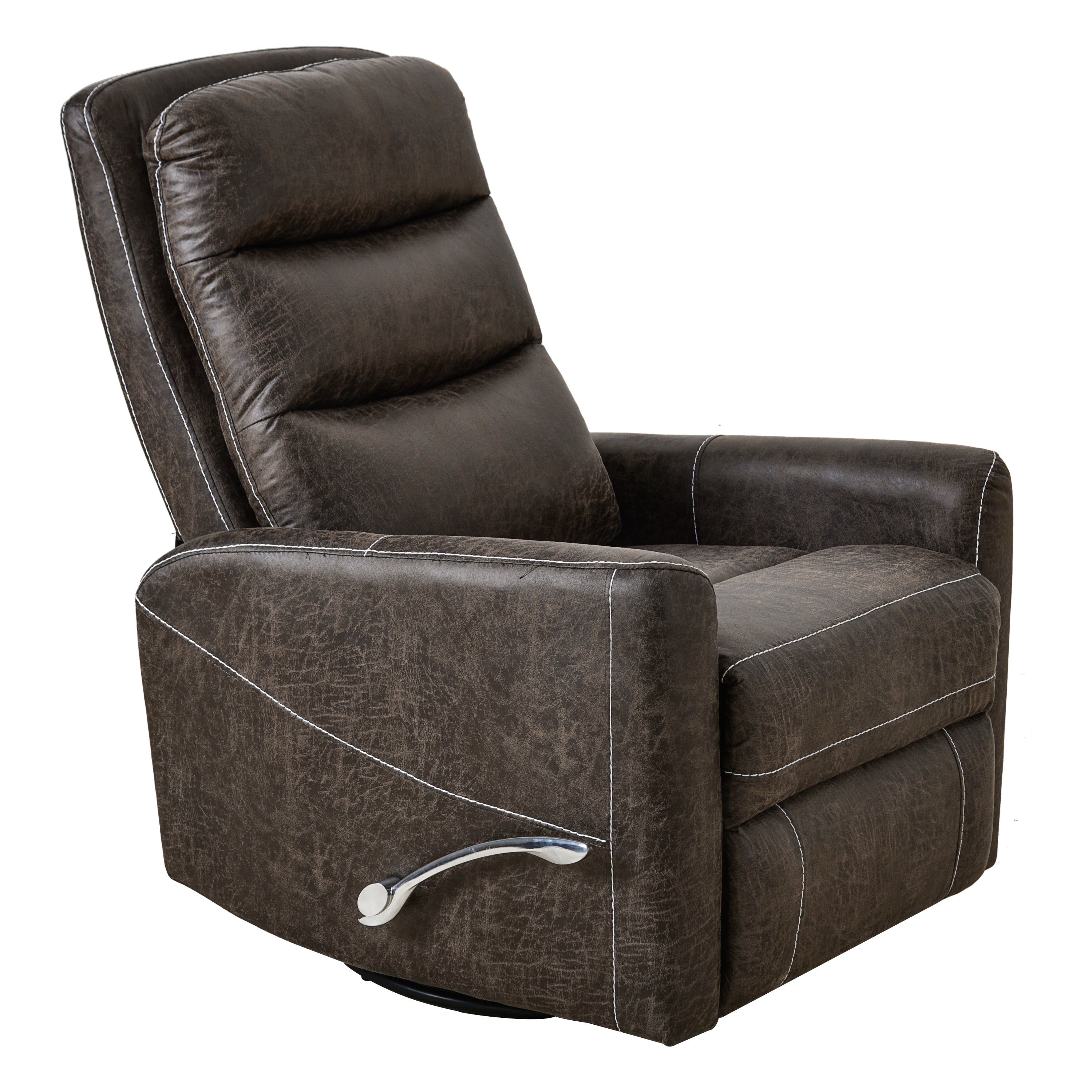 Swivel Rocker Recliner Chair, Manual Glider for Nursery – Brown