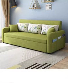 Stylish Cotton-Linen Sofa with Solid Wood Frame - Available in Orange, Dark Gray, Blue, Khaki, and Light Brown fsx-1004