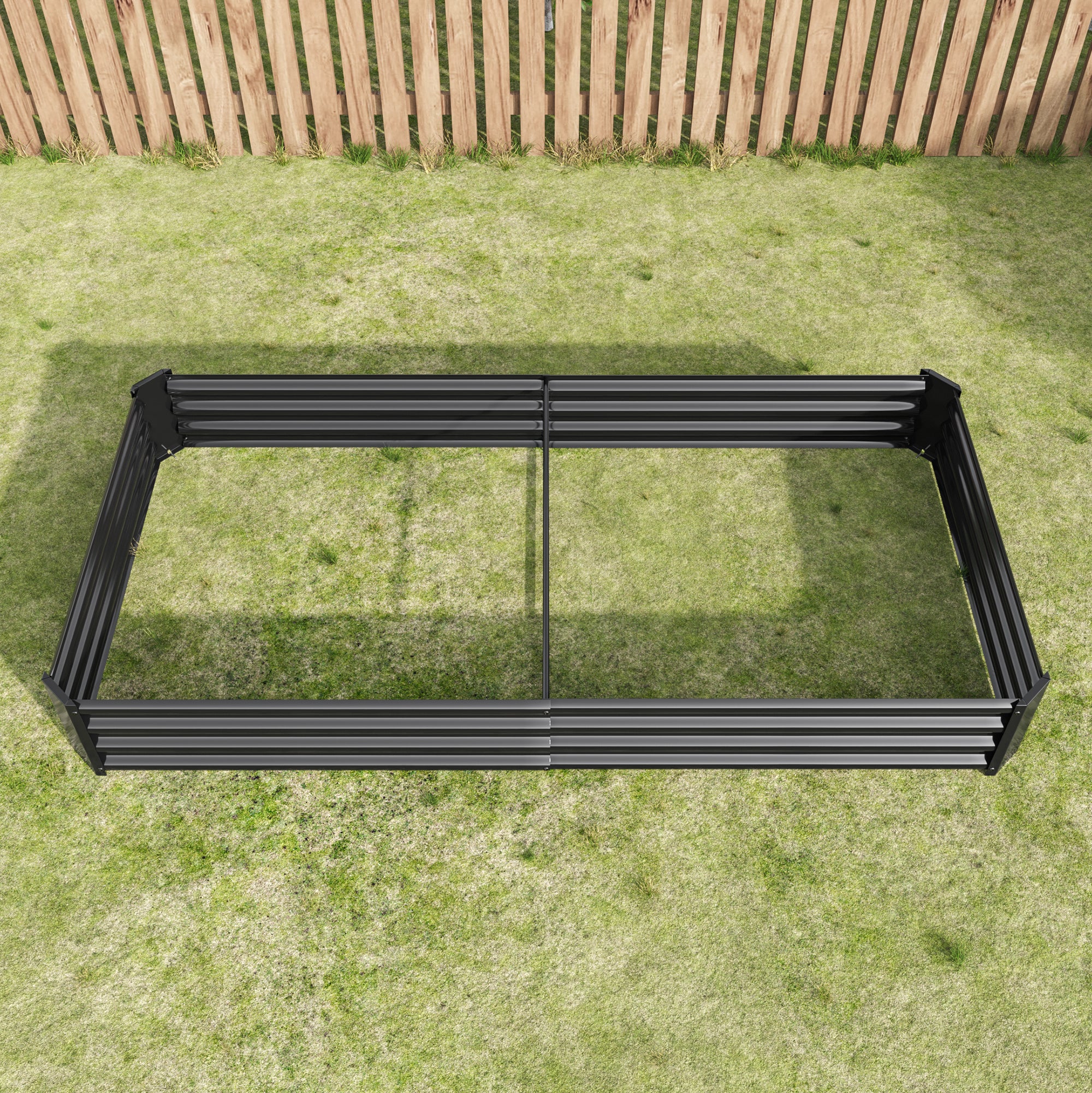 Raised Garden Bed Kit - Metal Raised Bed Garden 7.6x3.7x0.98ft for Flower Planters, Vegetables Herb Black