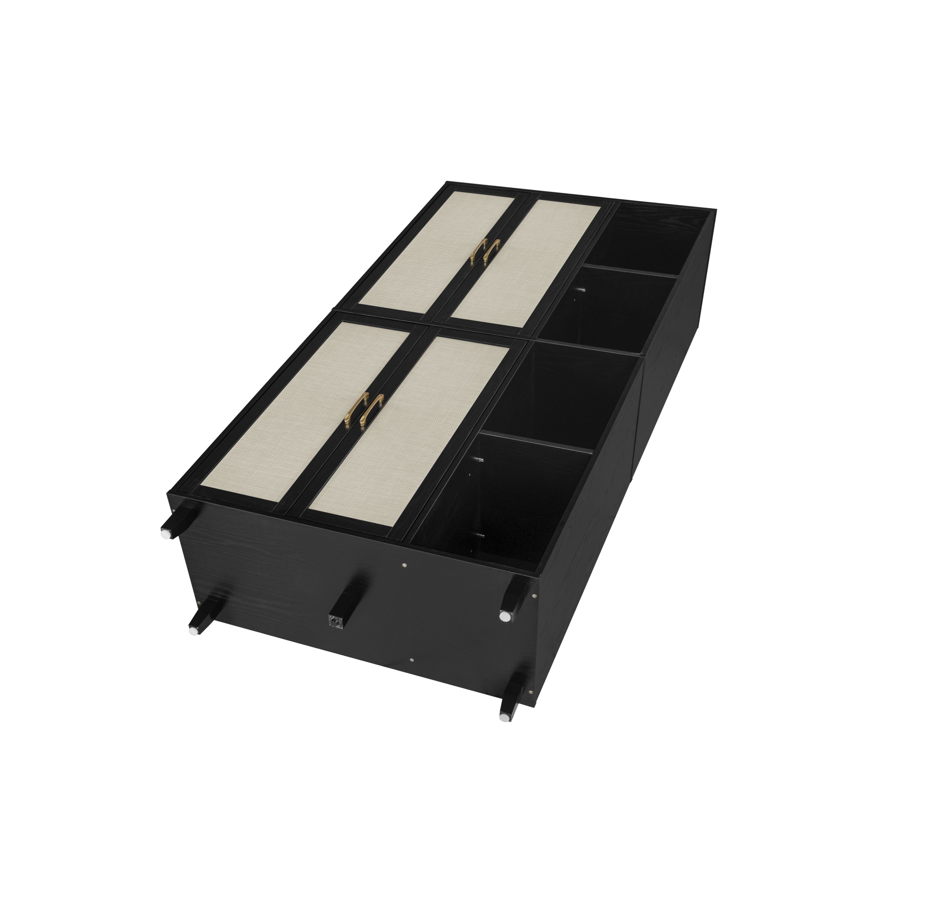 4 Door Cabinet with 4 Shelves with 4 Adjustable Inner Shelves, Storage Cabinet