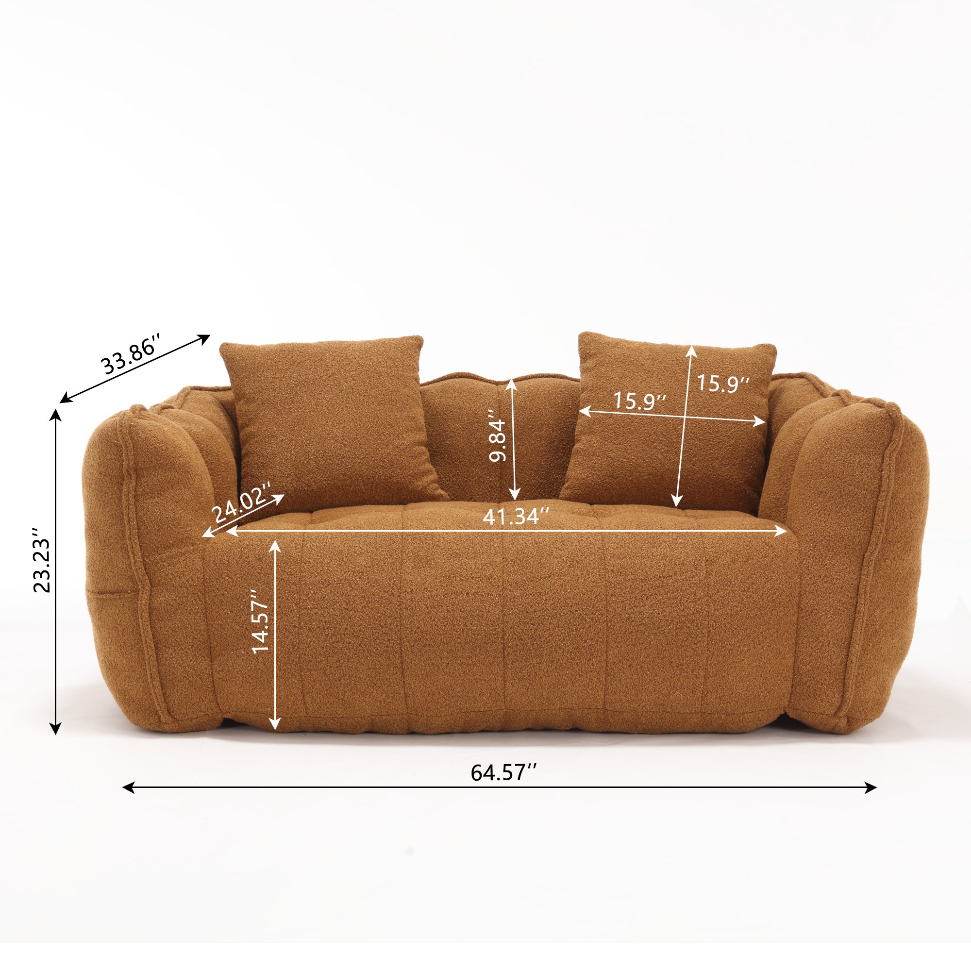 Soft beanbag chair with high resilience foam core for two people. The comfortable square recliner sofa is ideal for family members and friends engaged in games, reading, watching TV