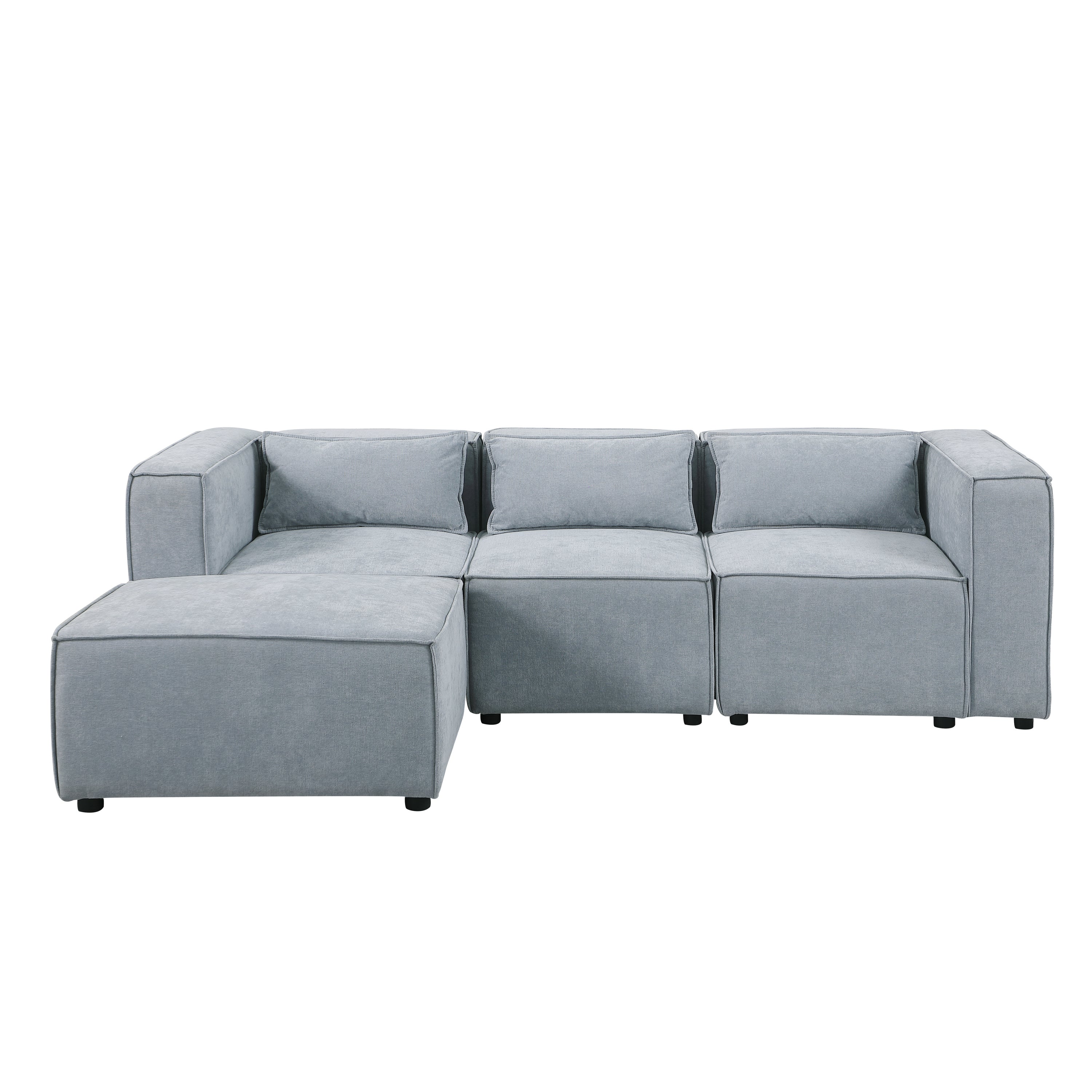 modular sofa Grayish blue  chenille fabric,  simple and grand, the seat and back is very soft. this is also a KNOCK DOWN sofa