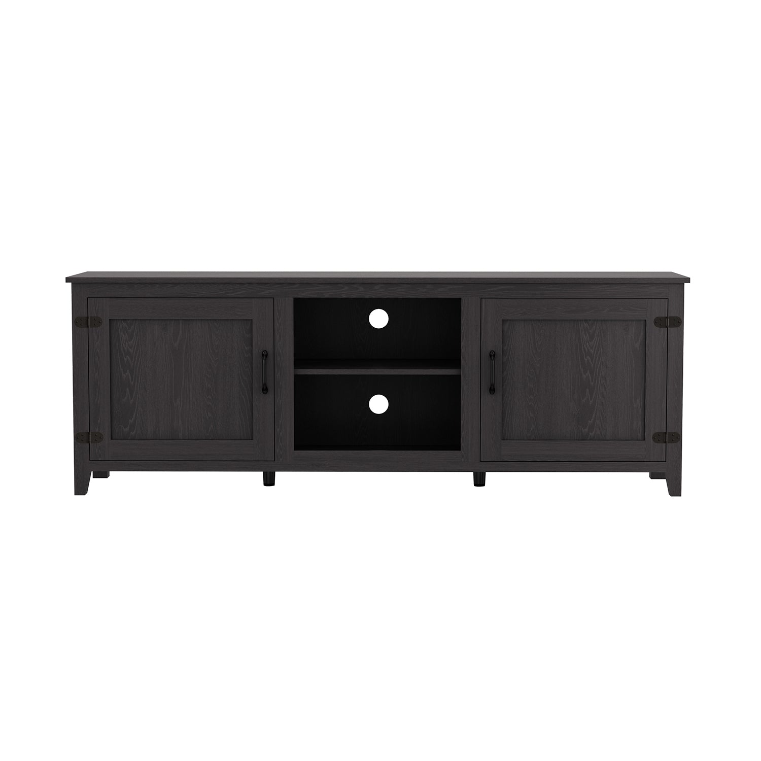 TV Stand Storage Media Console Entertainment Center,Tradition Black,with doors