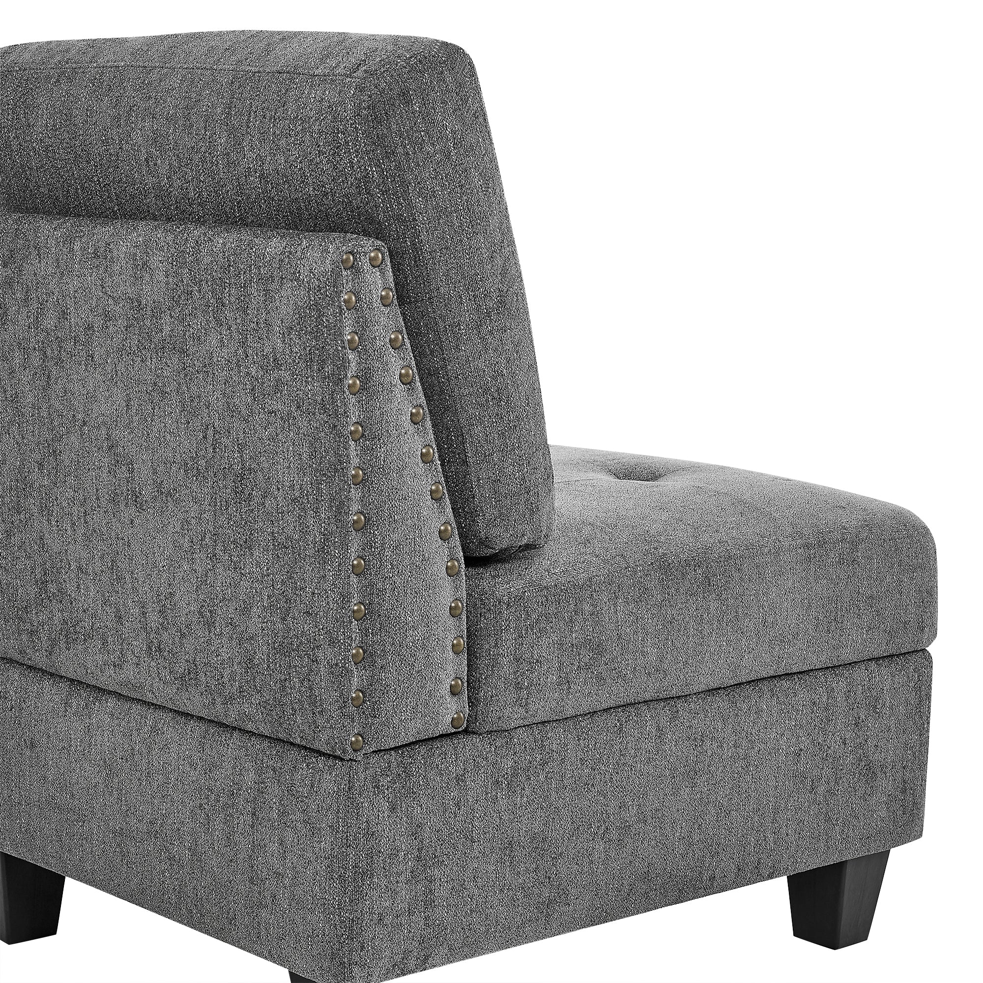 Corner Sofa for Modular Sectional,Grey Chenille (31.5"x31.5"x36.5")