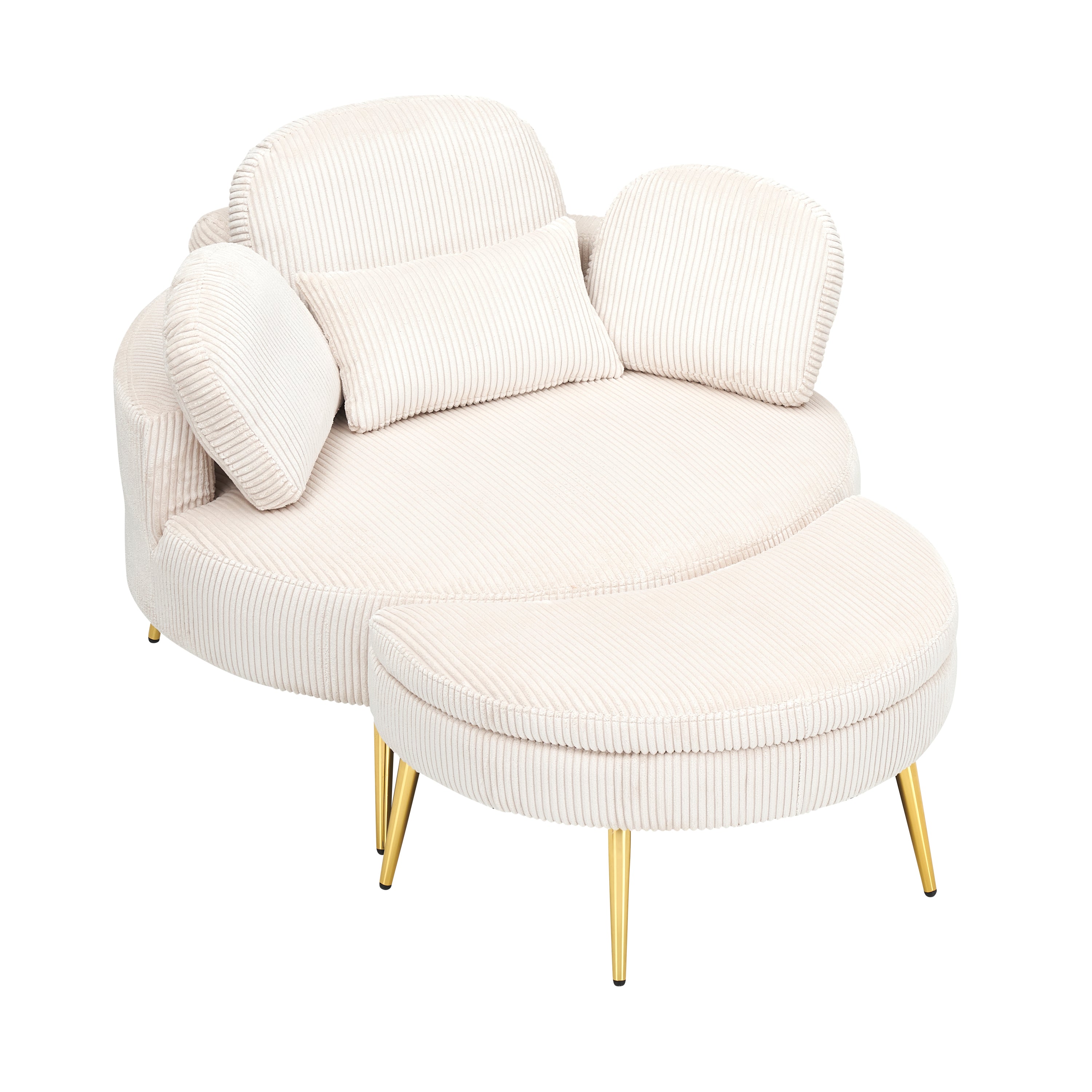 61 inches beige comfortable seat, small sofa with small end table,  suitable for lunch break casual afternoon tea time seat, suitable for small apartment, bedroom, space balcony small sofa