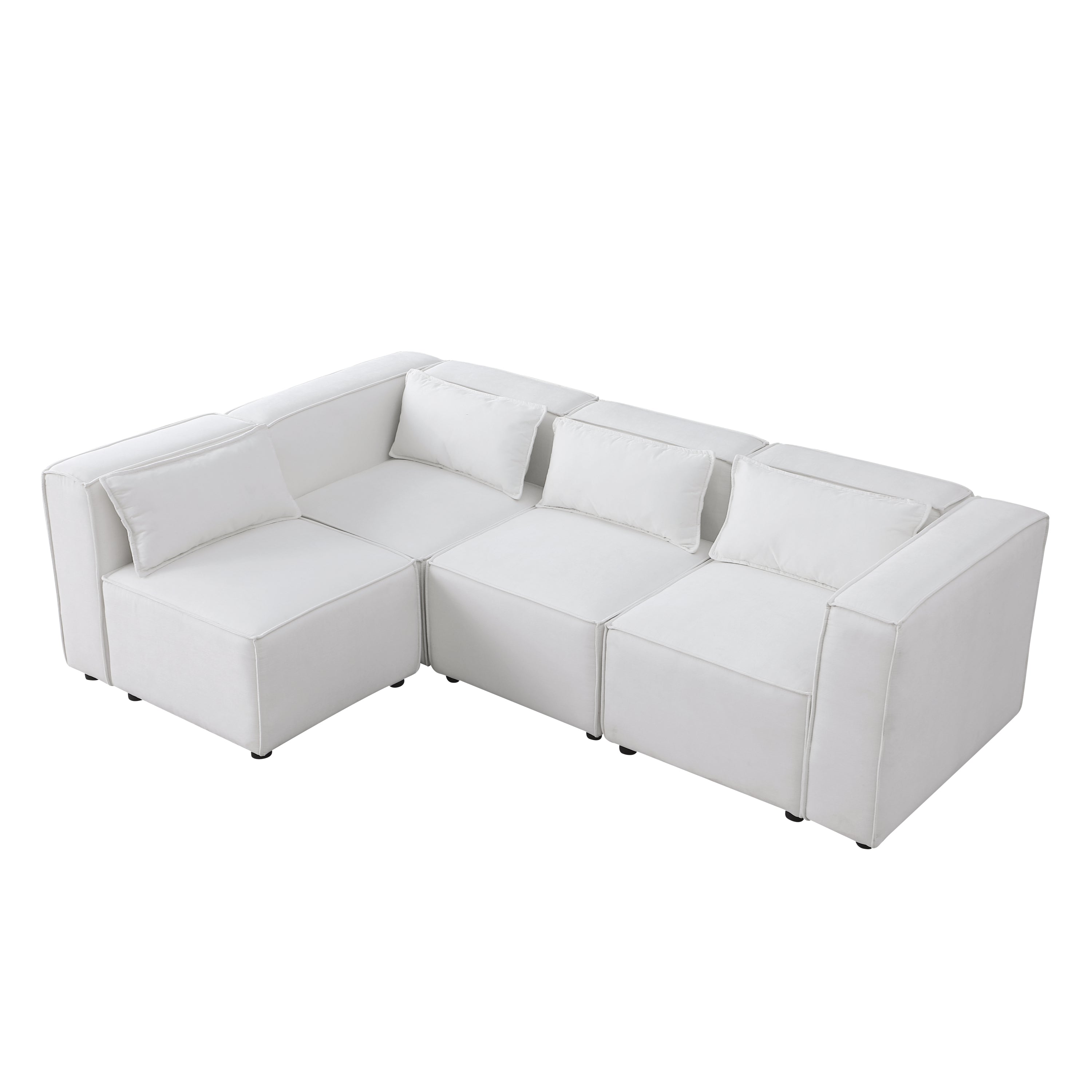 modular sofa  BEIGE chenille fabric,  simple and grand, the seat and back is very soft. this is also a KNOCK DOWN sofa