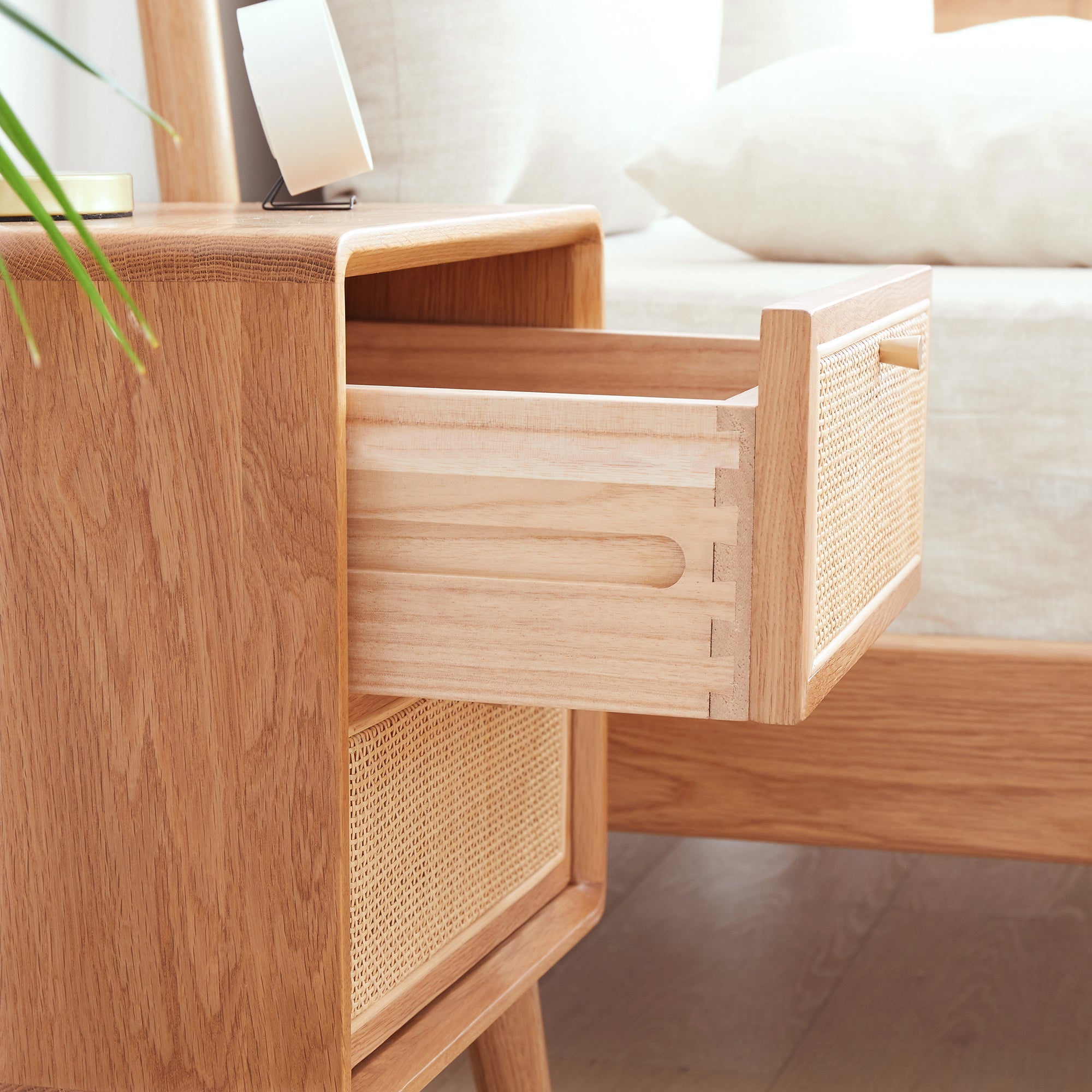 15.75" Solid Wood Nightstand with 2 Drawers for Storage - Perfect Design for Living Room or Bedroom