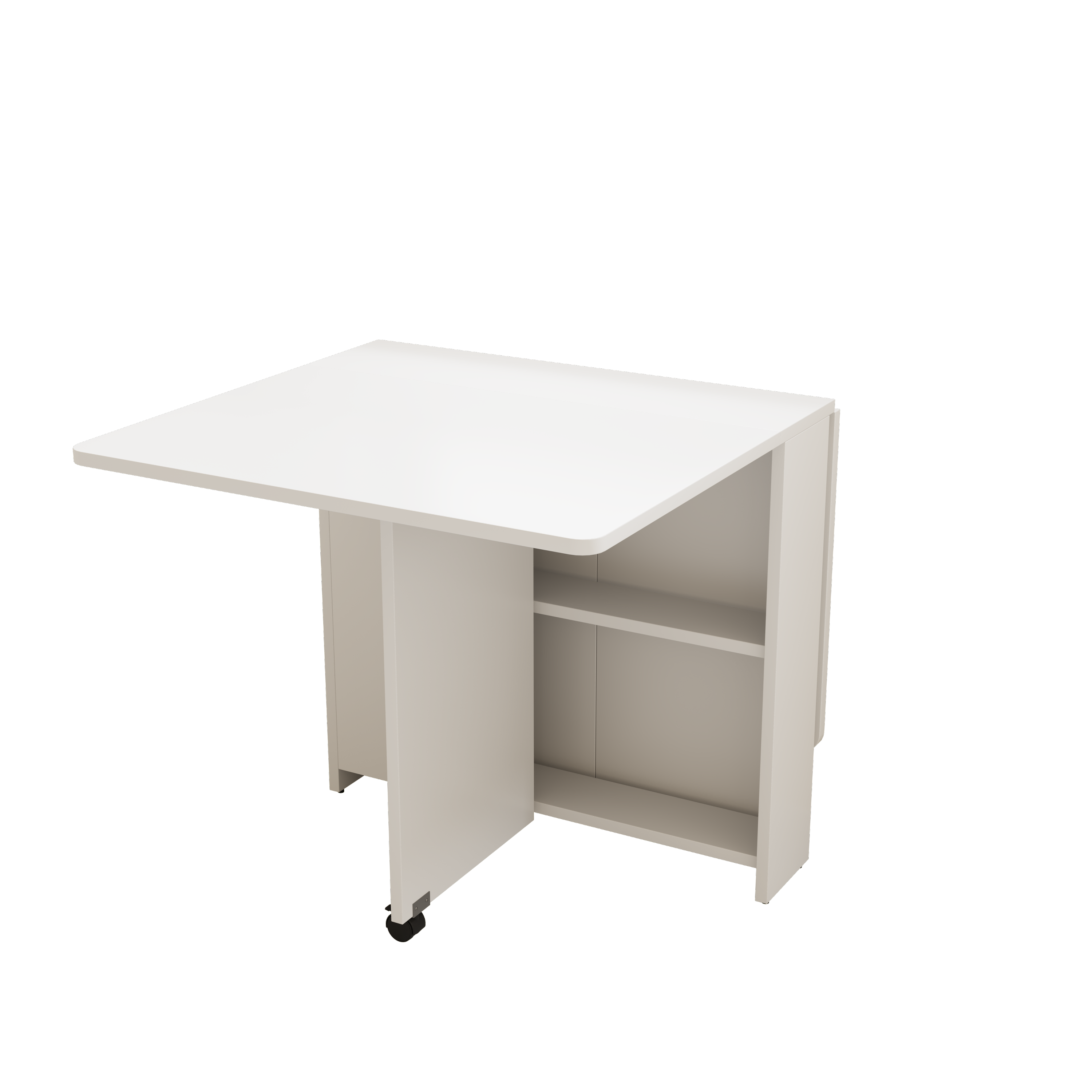 51.2" Convertible Dining Table Cabinet with Wheels Perfect Foldable Table Design for Small Living room