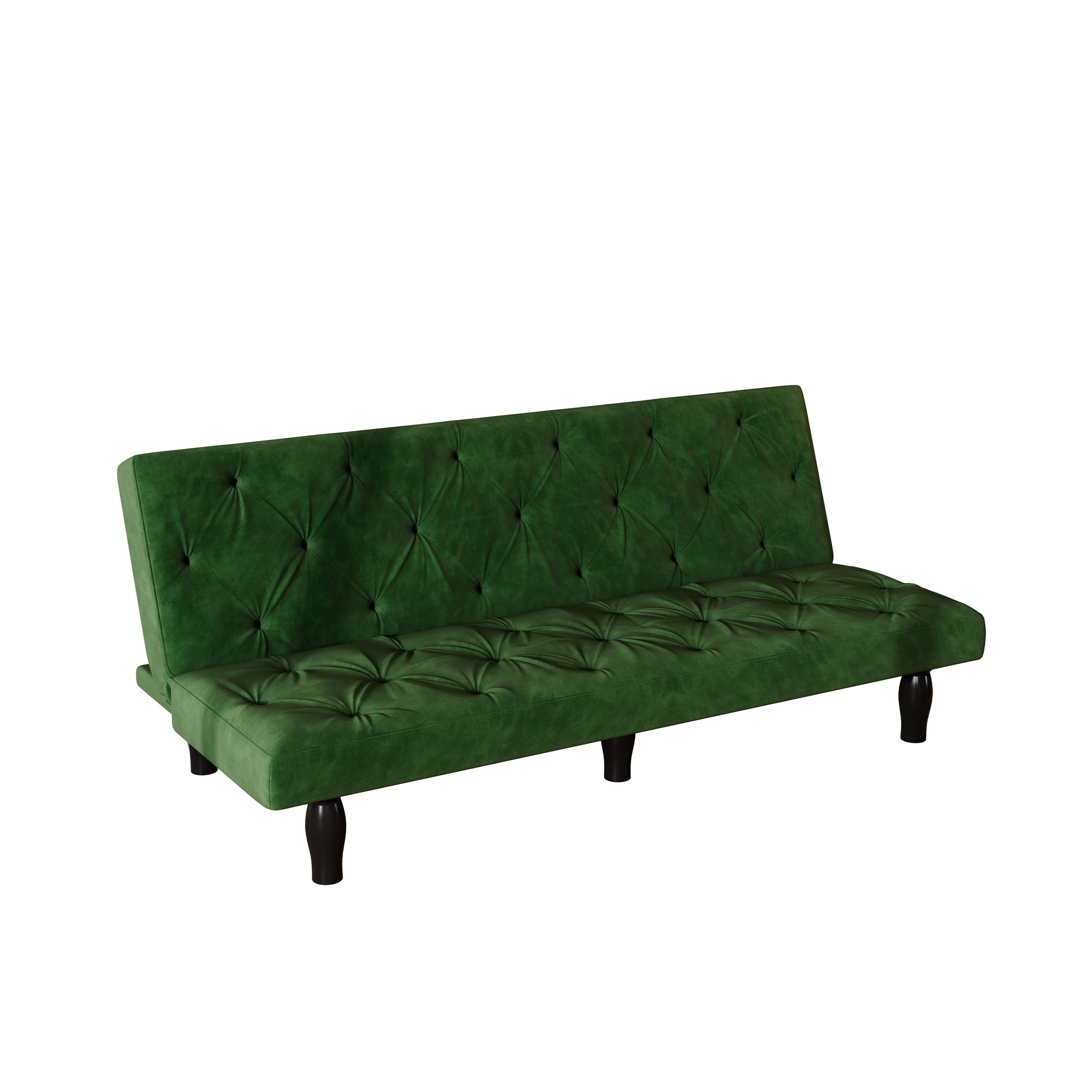 66" Green Velvet Sofa Bed Luxurious Pull-Out Sofa with Sponge Filling - Perfect Design for Living Room