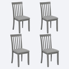 Wooden Dining Chairs Set of 4, Kitchen Chair with Padded Seat, Upholstered Side Chair for Dining Room, Living Room, Gray