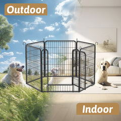 6-Panel Heavy-Duty Dog Playpen, 31.7" Tall Foldable Pet Fence with Door