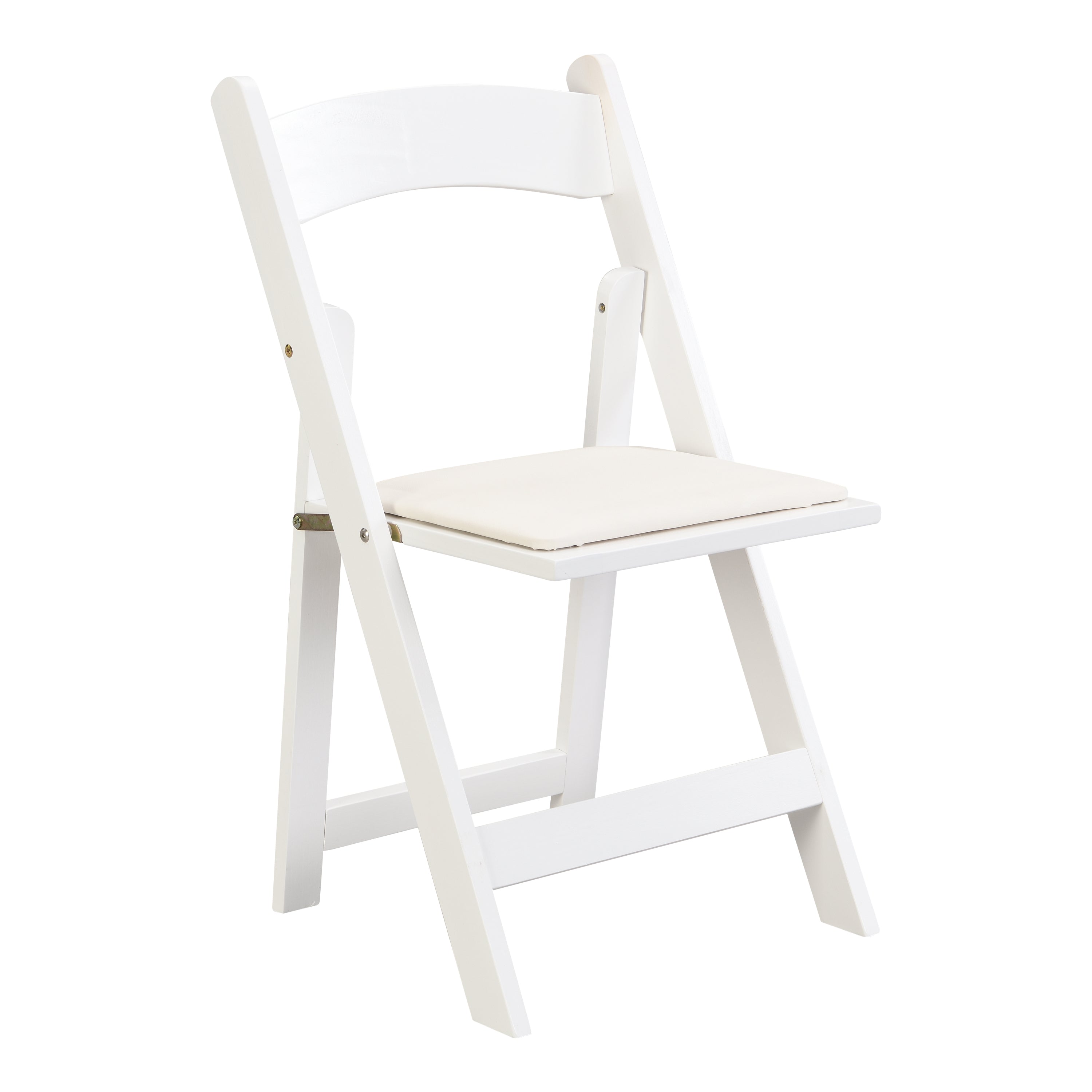 Upholstered folding  chair,space saving, easy to carry, ,4PCS,Beige cushion/white shelf,Dining room