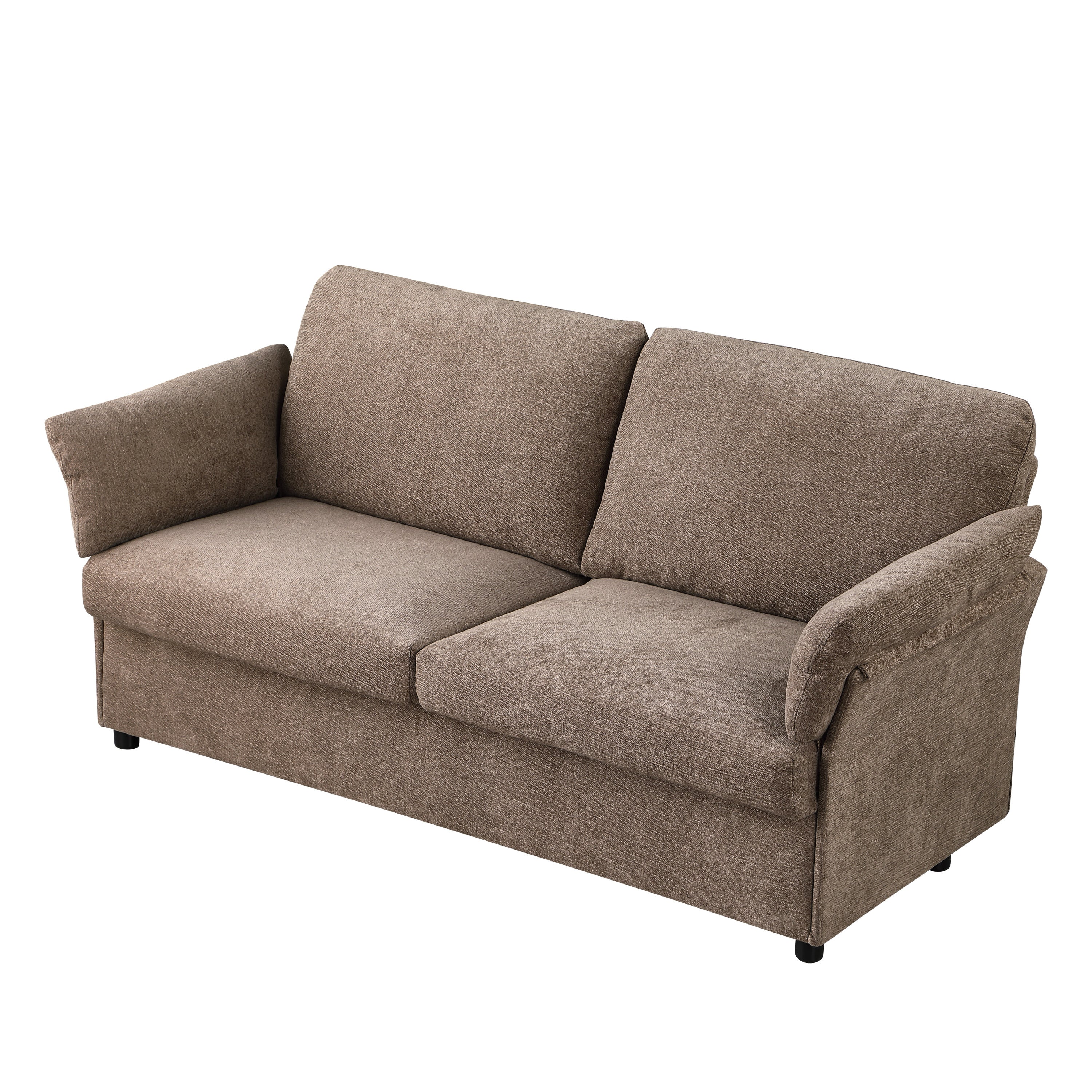 Camel Loveseat Chenille Sofa for Living Room