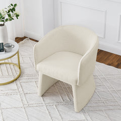 Modern style simple and elegant chair, beige leisure chair, suitable for dining/bedroom/living room/reception desk (assembly required)-Beige