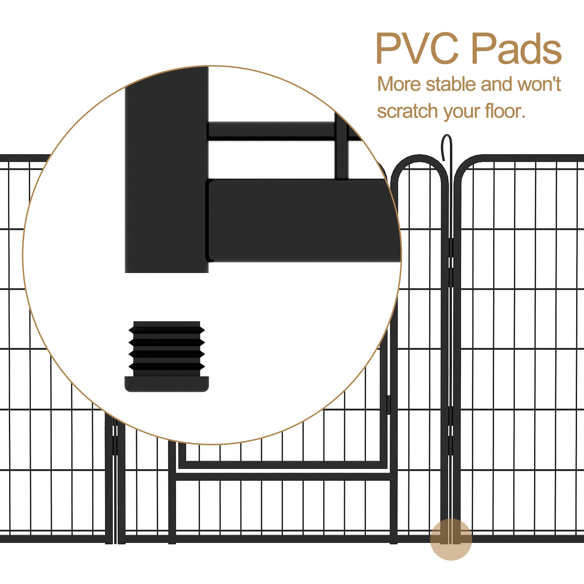 6-Panel Heavy-Duty Dog Playpen, 31.7" Tall Foldable Pet Fence with Door