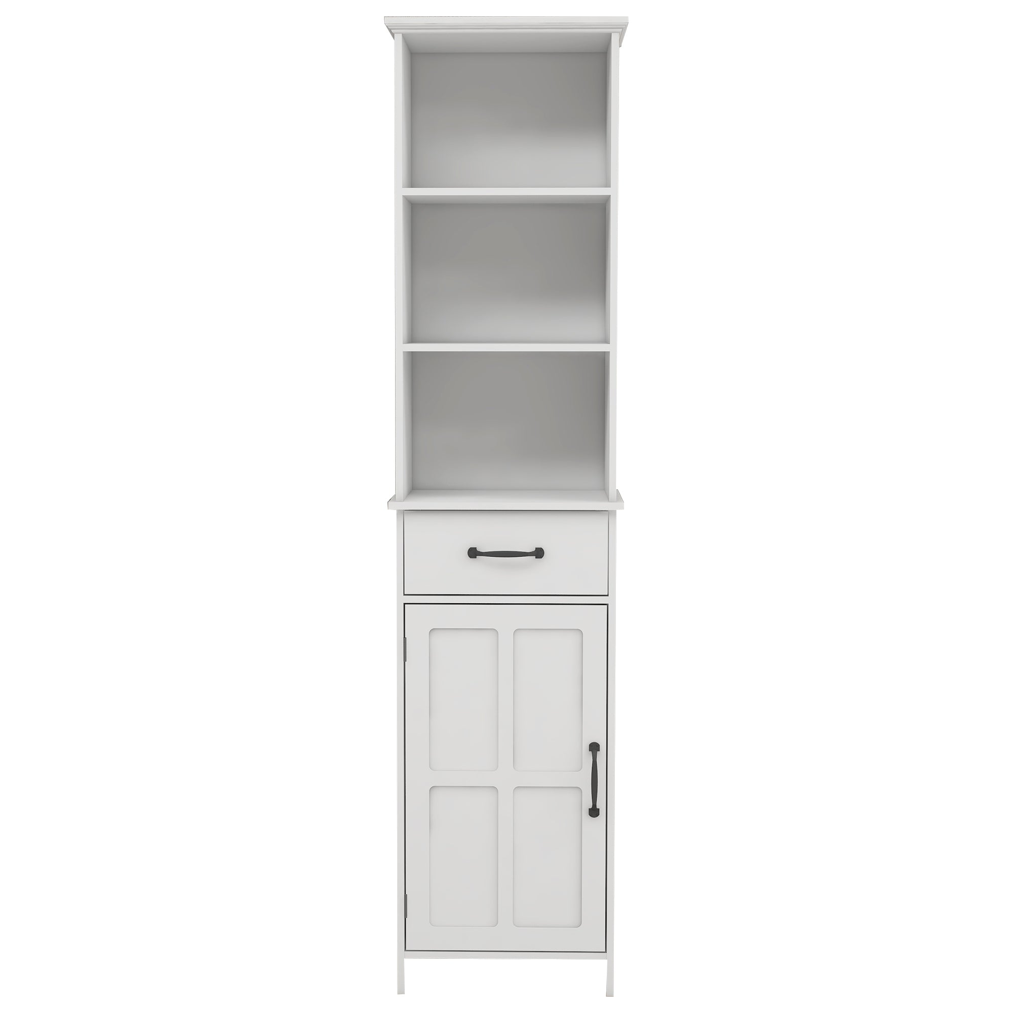 Floor Standing Cabinet with 1 Door and 1 Drawer - White