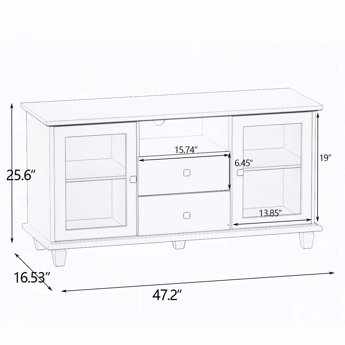 Ultra white changhong glass TV cabinet